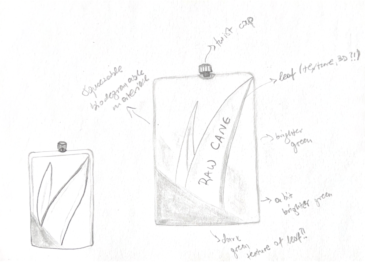 Sachet form sketch